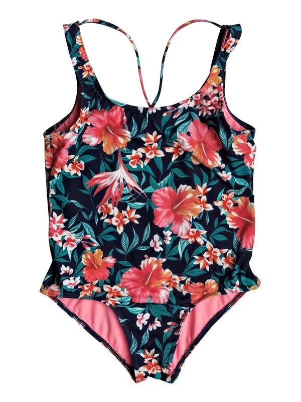 roxy, Girls 7-14 Roxy Waves One Piece Swimsuit, DRESS BLUE ISLAND TROPIC (xbbr) 0 Girls 7-14 Roxy Waves One Piece Swimsuit ERGX103024 Roxy