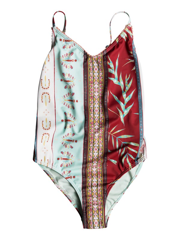 roxy, Girls 7-14 Boheme Life One Piece Swimsuit, MARSHMALLOW PERFECT WAVE STRIP (wbt7) 0 Girls 7-14 Boheme Life One Piece Swimsuit White ERGX103034 Roxy