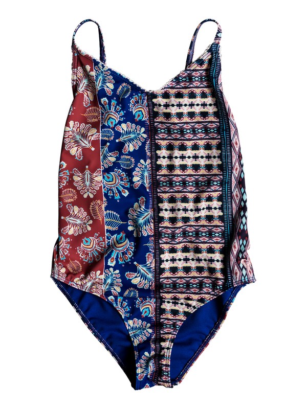 roxy, Girls 7-14 Boheme Life One Piece Swimsuit, MARSHMALLOW SWIM VERTICAL FLOW (xwbr) 0 Girls 7-14 Boheme Life One Piece Swimsuit White ERGX103034 Roxy