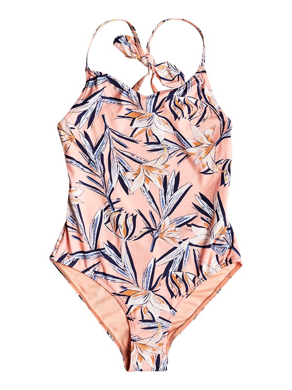 roxy, Girl's 7-14 Born In Waves One-Piece Swimsuit, SOUFFLE CARVICO LAFITENIA (mfg6) 0 Girl's 7-14 Born In Waves One-Piece Swimsuit Pink ERGX103040 Roxy