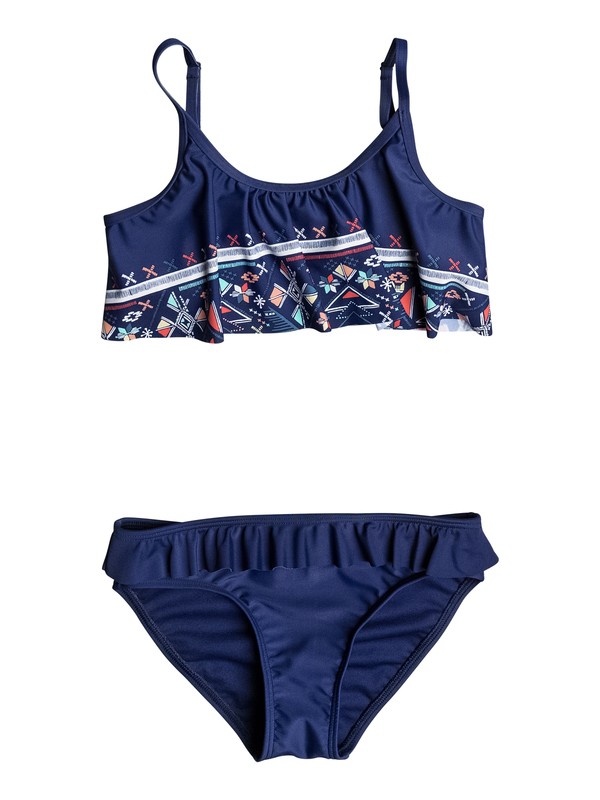 roxy, Girls 7-14 Little Pretty Flutter Bikini Set, BLUE DEPTHS (bta0) 0 Girls 7-14 Little Pretty Flutter Bikini Set ERGX203061 Roxy