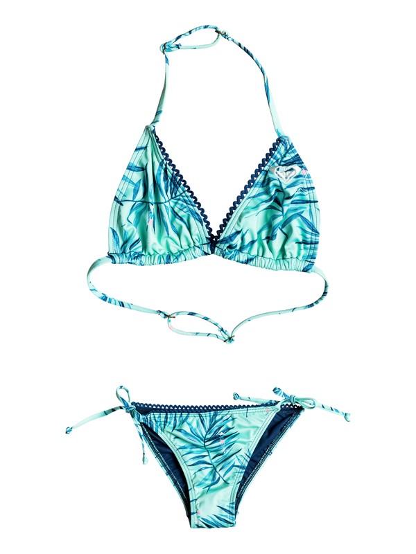roxy, Girls 7-14 Jungle Poem Tri Bikini Set, BEACH GLASS LA CROISETTE (gcz6) 0 Girls 7-14 Jungle Poem Tri Bikini Set ERGX203067 Roxy