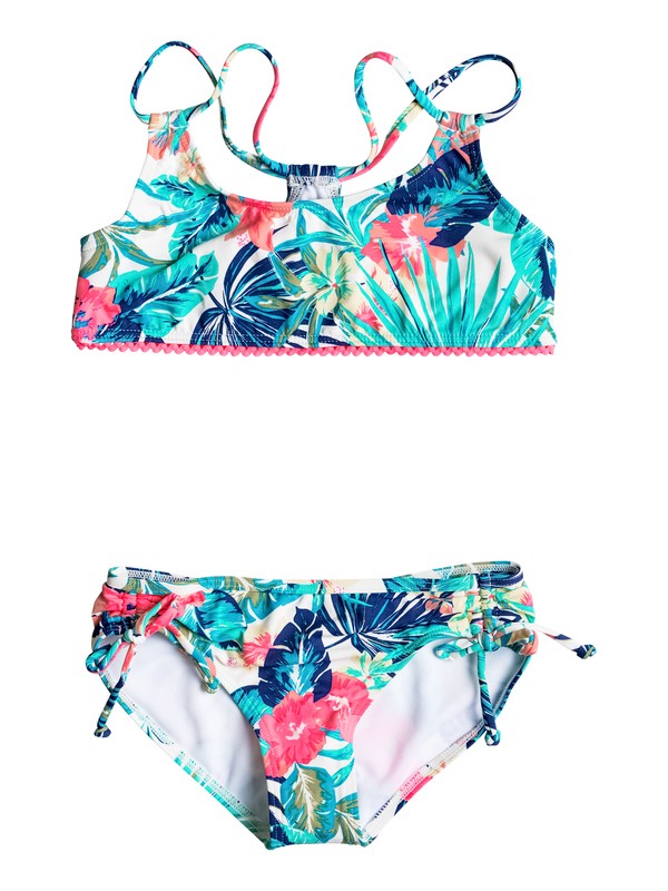 roxy, Girls 7-14 Jungle Poem Athletic Bikini Set, MARSHMALLOW TAC O TAC FLOWER (wbt6) 0 Girls 7-14 Jungle Poem Athletic Bikini Set ERGX203068 Roxy