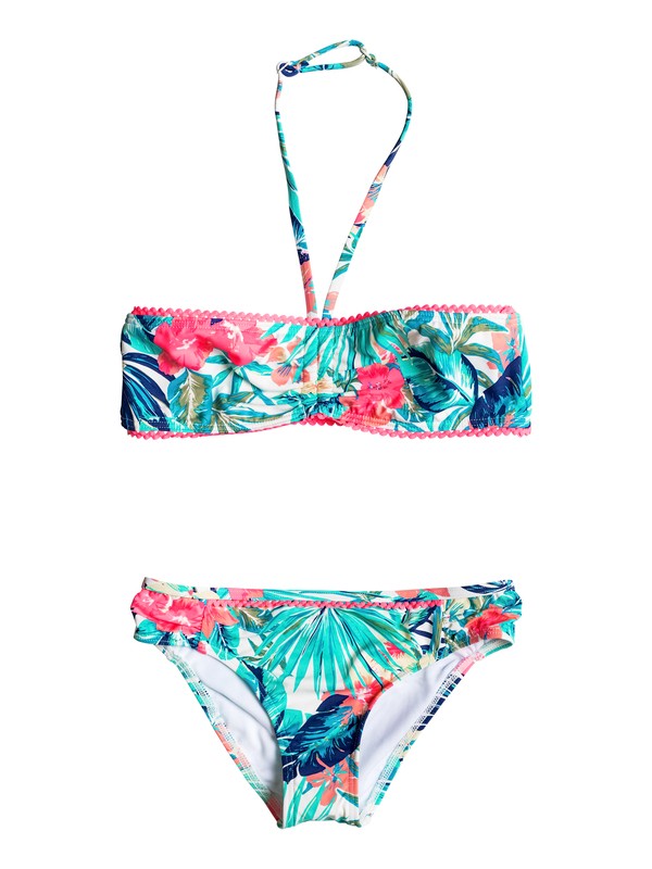 Jungle Poem - Bandeau Bikini Set ERGX203069 0 Girls 7-14 Jungle Poem Bandeau Bikini Set ERGX203069 Roxy