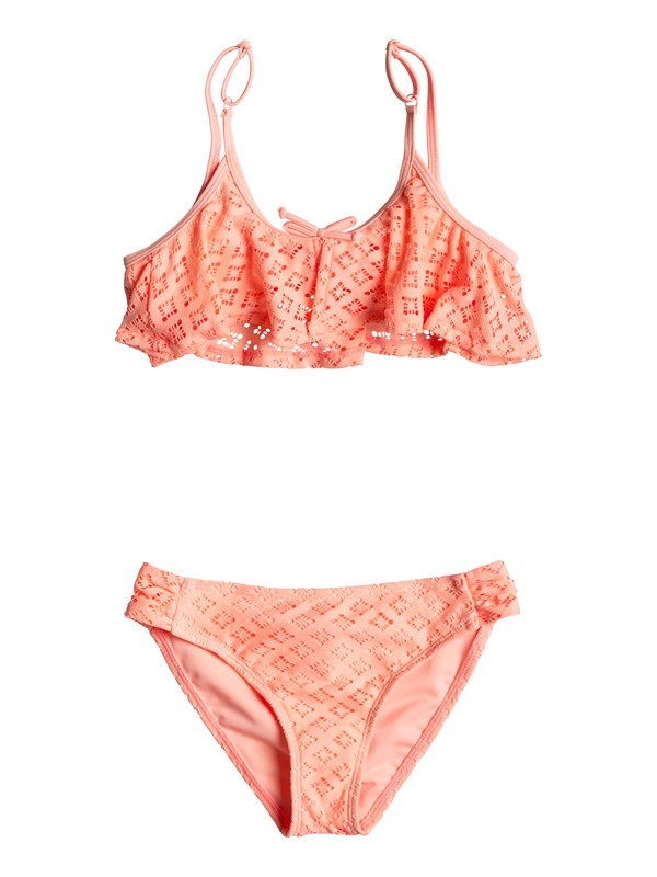 PALM PARADISE FLUTTER SET ERGX203086 0 Girls 7-14 Palm Paradise Flutter Bikini Set ERGX203086 Roxy