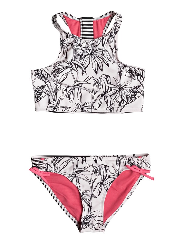 roxy, Girl's 7-14 California Diary Crop Top Bikini Set, MARSHMALLOW SWIM EASY STRIPE (wbt3) 0 Girl's 7-14 California Diary Crop Top Bikini Set ERGX203094 Roxy
