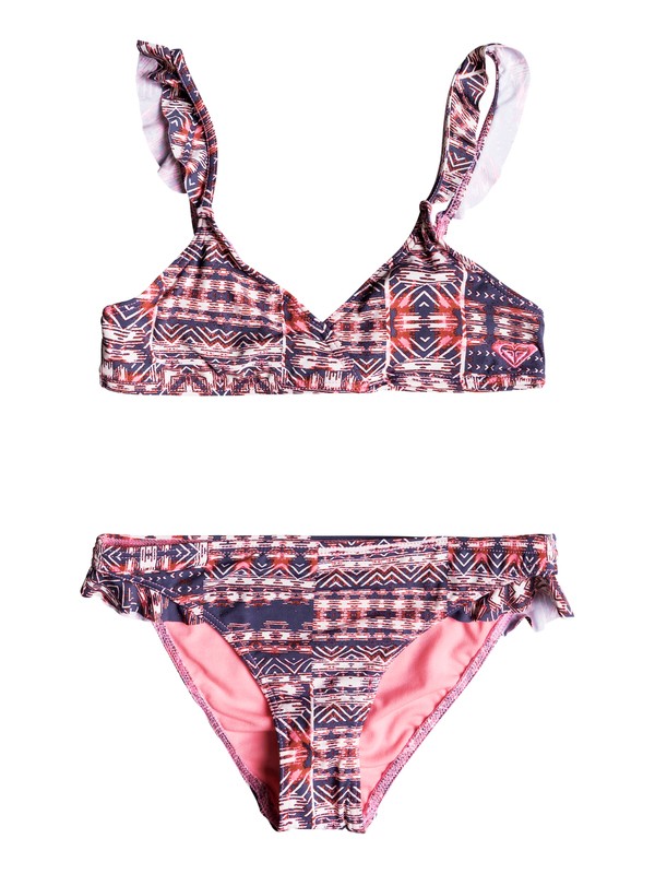 WAVY BEACH TRI SET ERGX203111 0 Girls 7-14 Wavy Beach Tri Bikini Set ERGX203111 Roxy