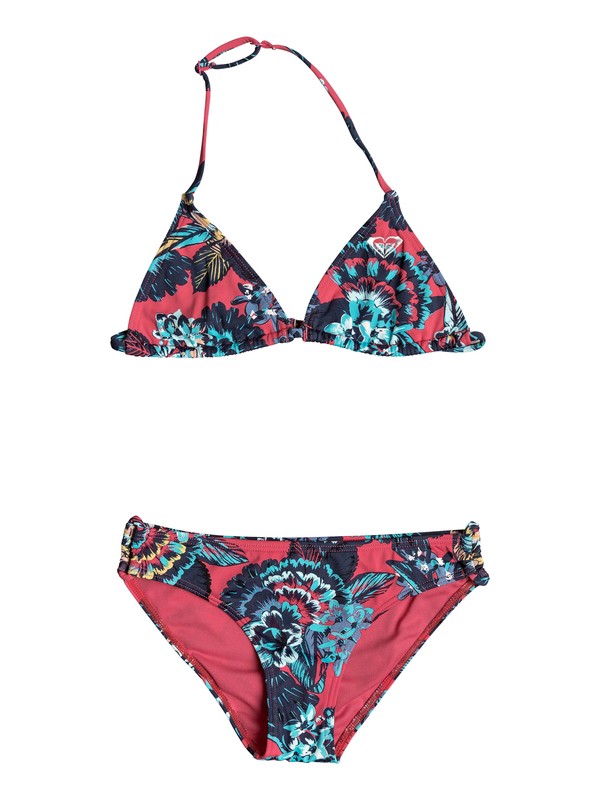 roxy, Let The Surf - Ensemble de bikini Tiki Tri, ROUGE RED MAHNA MAHNA (mlj5) 0 Let The Surf - Ensemble de bikini Tiki Tri Rose ERGX203118 Roxy