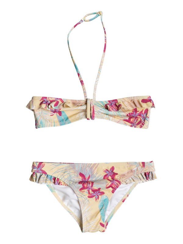 roxy, Salt Memory - Ensemble bikini bandeau pour Fille 8-16 ans, SUNSHINE TIARE FLOWER (yeq6) 0 Salt Memory - Ensemble bikini bandeau pour Fille 8-16 ans Jaune ERGX203127 Roxy