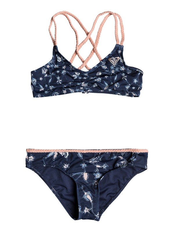 roxy, Girl's 7-14 Beach Days Athletic Tri Bikini Set, DRESS BLUES BEYOND WAY (btk1) 0 Girl's 7-14 Beach Days Athletic Tri Bikini Set ERGX203129 Roxy