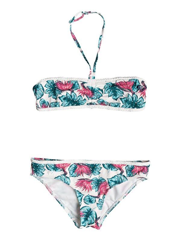 roxy, Beach Days - Ensemble bikini pour Fille 8-16 ans, MARSHMALLOW ABYSSAL TROPICAL (xwgr) 0 Beach Days - Ensemble bikini pour Fille 8-16 ans Blanc ERGX203130 Roxy