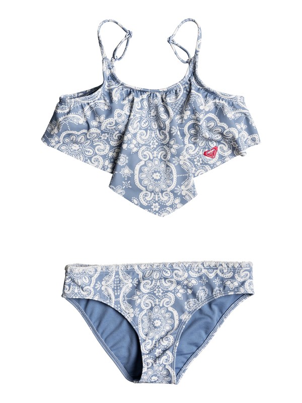 roxy, Girls 7-14 Nautical Summer Bandana Bikini Set, BLUE SHADOW BANDANA KIDS (bkq6) 0 Girls 7-14 Nautical Summer Bandana Bikini Set ERGX203136 Roxy