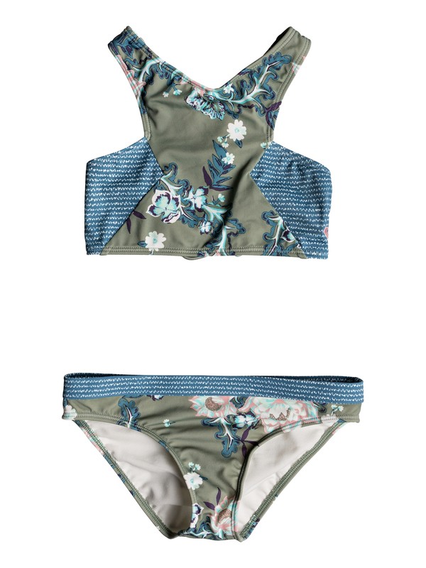 roxy, Girl's 7-14 Surf The Desert Crop Top Set, OLIVE ARIZONA RISING (glw6) 0 Girl's 7-14 Surf The Desert Crop Top Set Green ERGX203150 Roxy