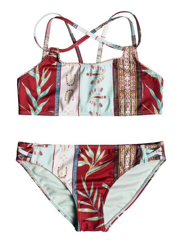 roxy, Girls 7-14 Boheme Life Crop Top Set, MARSHMALLOW PERFECT WAVE STRIP (wbt7) 0 Girls 7-14 Boheme Life Crop Top Set White ERGX203155 Roxy