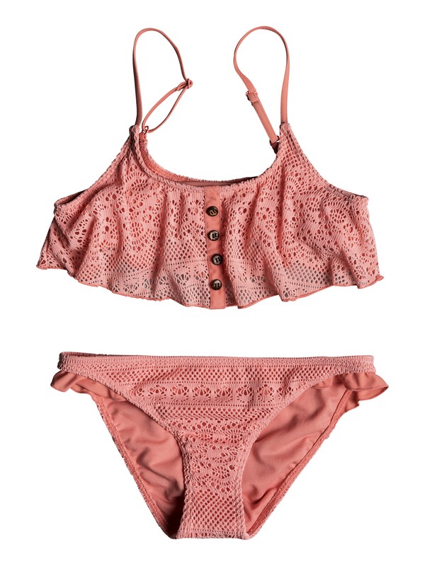 roxy, Girls 7-14 Faded Sun Flutter Bikini Set, mey0 (mey0) 0 Girls 7-14 Faded Sun Flutter Bikini Set Pink ERGX203158 Roxy