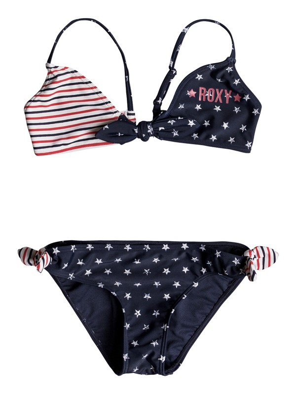 roxy, Girls 7-14 Surfing USA Athletic Bikini Set, DRESS BLUE 4TH OF JULY STARS (btk8) 0 Girls 7-14 Surfing USA Athletic Bikini Set Blue ERGX203160 Roxy