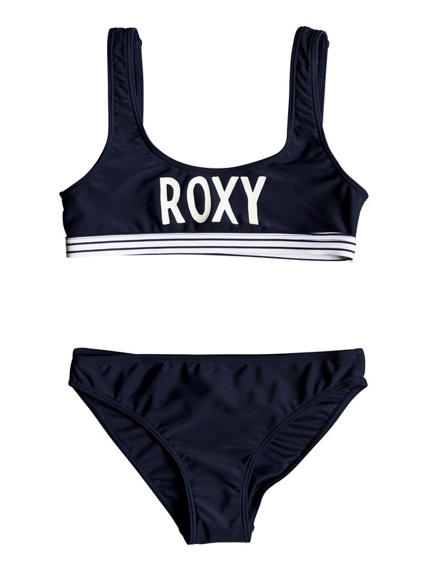 roxy, Girls 7-14 Downtown Lights Athletic Bikini Set, MEDIEVAL BLUE (bte0) 0 Girls 7-14 Downtown Lights Athletic Bikini Set Blue ERGX203165 Roxy