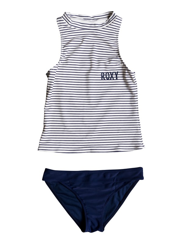 roxy, Girl's 7-14 Downtown Lights Tankini Set, MARSHMALLOW SWIM THIN STRIPE (wbt3) 0 Girl's 7-14 Downtown Lights Tankini Set White ERGX203167 Roxy
