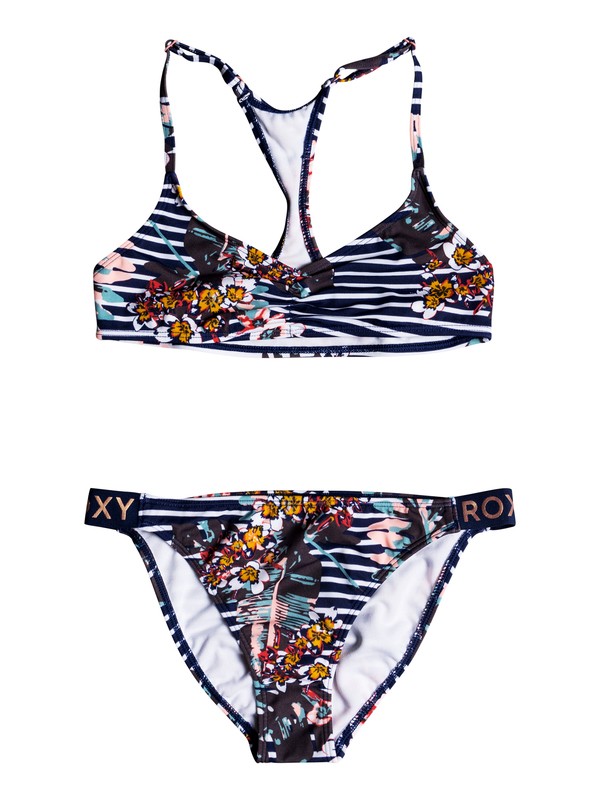roxy, Girls 7-14 Keep In Flow Athletic Bikini Set, MEDIEVAL BLUE BOARDWALK (bte6) 0 Girls 7-14 Keep In Flow Athletic Bikini Set Blue ERGX203168 Roxy