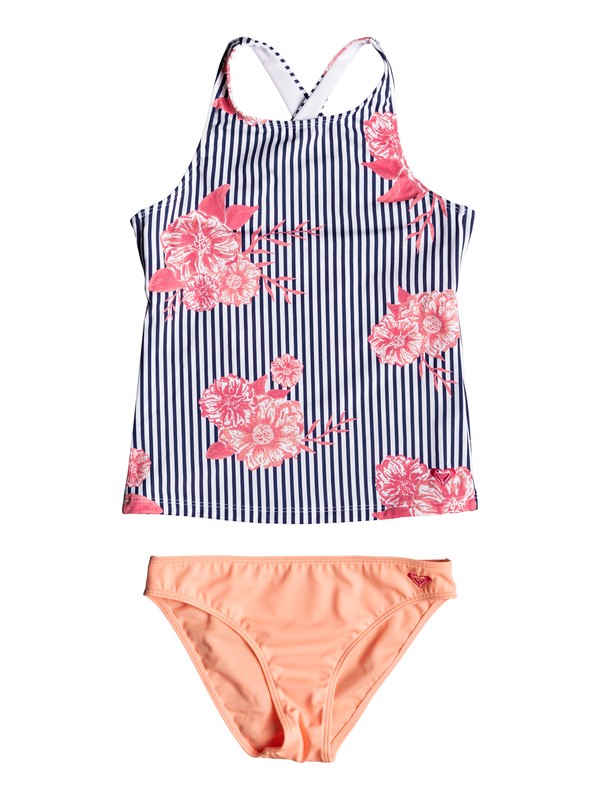 roxy, Girl's 7-14 Young And Free Tankini Bikini Set, MEDIEVAL BLUE SWIM SUNNY DAY (bte7) 0 Girl's 7-14 Young And Free Tankini Bikini Set Blue ERGX203181 Roxy