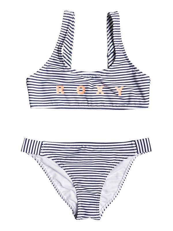 roxy, Surfing Free - Conjunto con Sujetador de Bikini Atlético para Chicas 8-16, MEDIEVAL BLUE COSY STRIPES SWI (bte4) 0 Surfing Free - Conjunto con Sujetador de Bikini Atlético para Chicas 8-16 Azul ERGX203186 Roxy