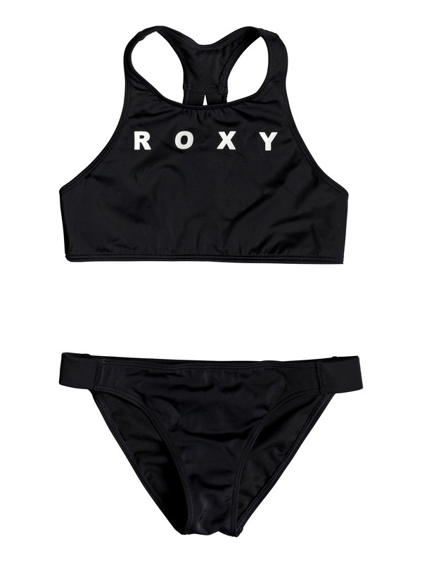 roxy, Surfing Free - Conjunto de Bikini Crop Top para Chicas 8-16, TRUE BLACK (kvj0) 0 Surfing Free - Conjunto de Bikini Crop Top para Chicas 8-16 Negro ERGX203188 Roxy