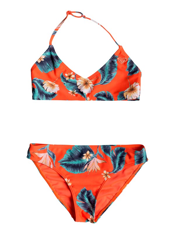 roxy, Seaside Lover - Conjunto de Bikini Triangular Bralette para Chicas 8-16, F CORAL N TROPICAL LOVE RG SW (xmmb) 0 Seaside Lover - Conjunto de Bikini Triangular Bralette para Chicas 8-16 Rosa ERGX203209 Roxy