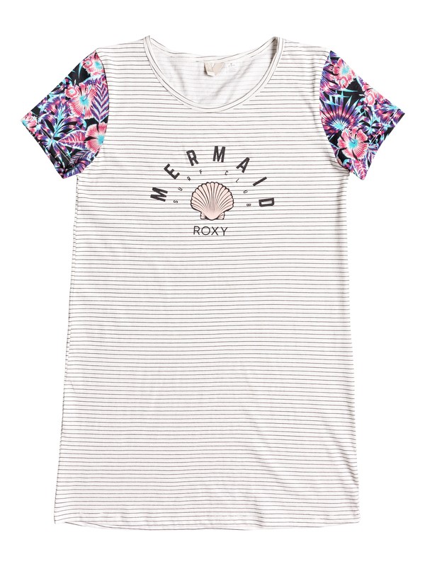 roxy, Surfing Miami - Robe tee-shirt pour Fille 8-16 ans, MARSHMALLOW BASIC STRIPE 2 (wbt1) 0 Surfing Miami - Robe tee-shirt pour Fille 8-16 ans Blanc ERGX603011 Roxy