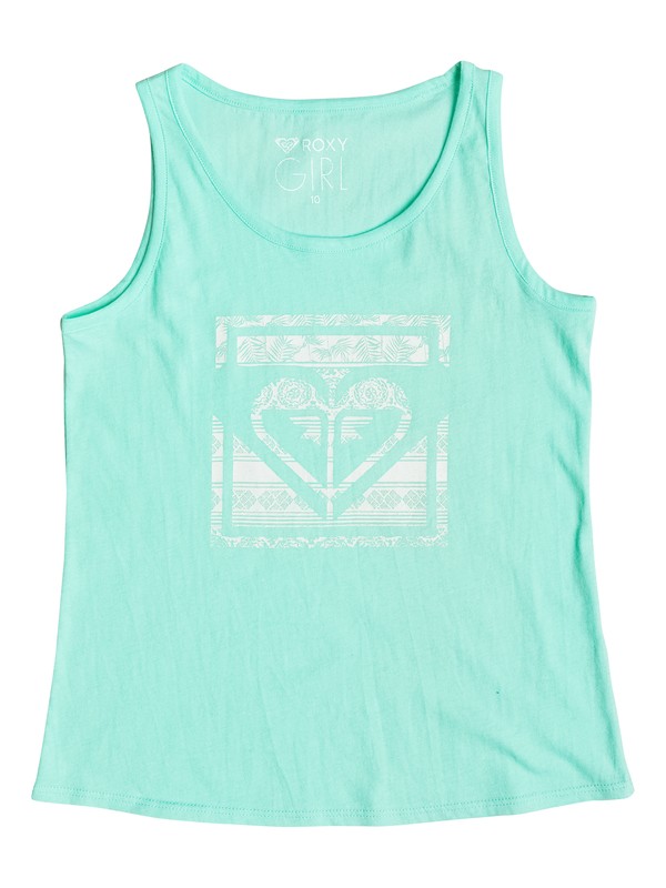 roxy, Girls 7-14 Rainy Night Tropical Heart Tank, BEACH GLASS (gcz0) 0 Girls 7-14 Rainy Night Tropical Heart Tank ERGZT03164 Roxy