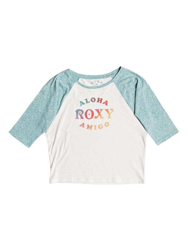 DREAM TOO MUCH ALOHA AMIGO ERGZT03254 0 Girls 7-14 Dream Too Much Aloha Amigo Baseball Tee ERGZT03254 Roxy