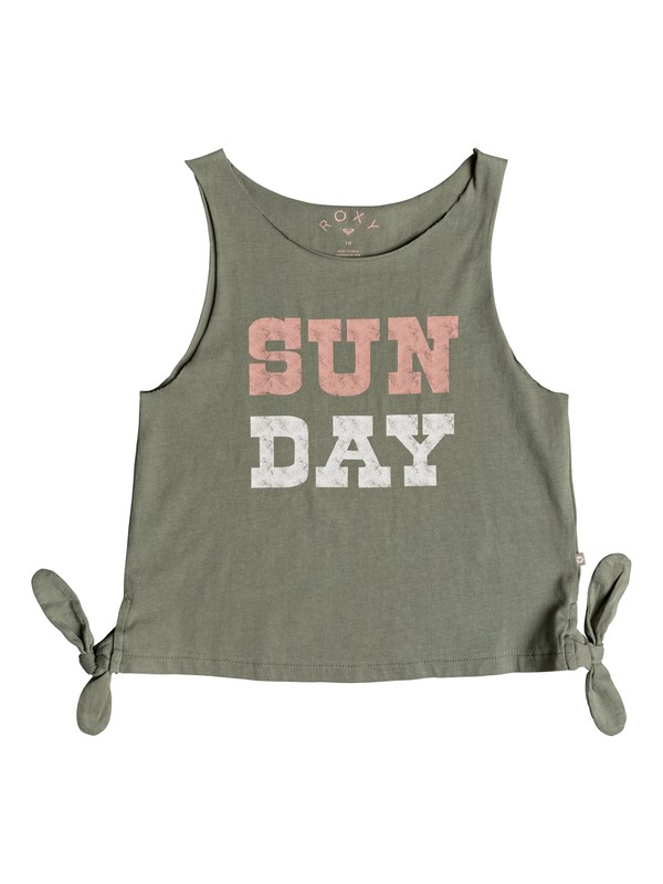 roxy, Girls 7-14 Pretty Heart Tank, OLIVE (glw0) 0 Girls 7-14 Pretty Heart Tank Green ERGZT03307 Roxy