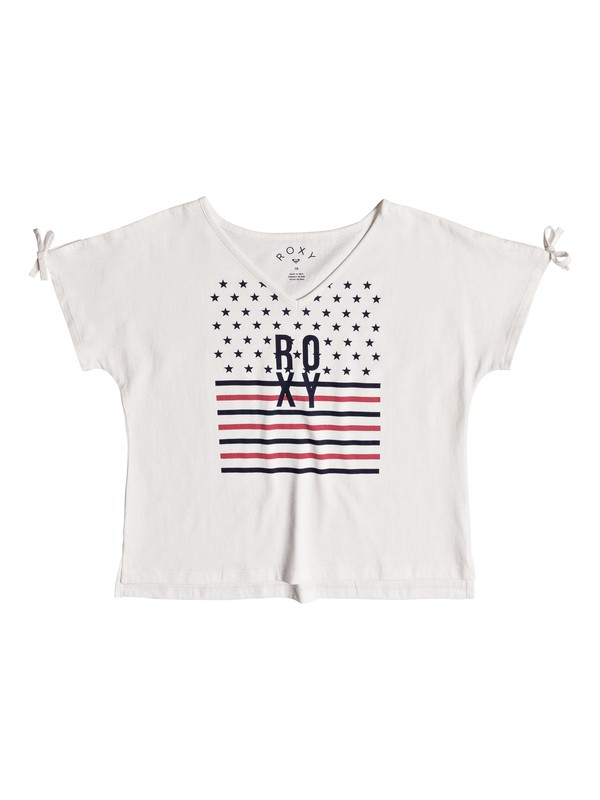 roxy, Girls 7-14 Simple Touch Tee, MARSHMALLOW (wbt0) 0 Girls 7-14 Simple Touch Tee White ERGZT03319 Roxy