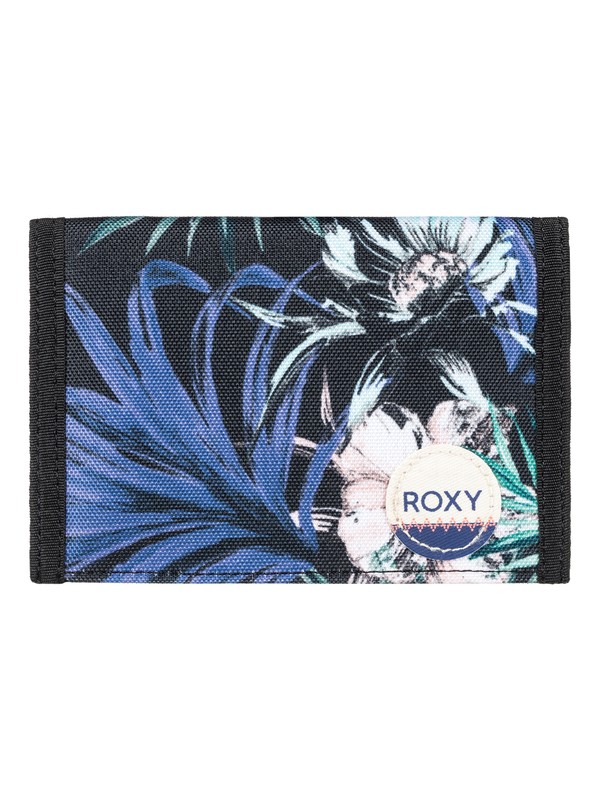 roxy, Beach Glass - Hook & Loop Wallet, ANTHRACITE SWIM BELHARRA FLOWE (kvj6) 0 Beach Glass - Hook & Loop Wallet Black ERJAA03308 Roxy