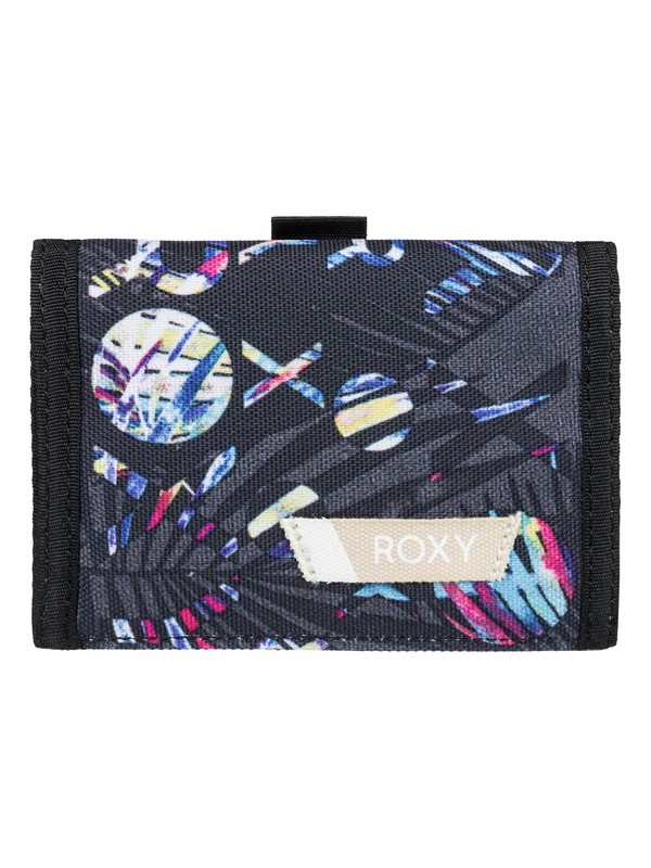 roxy, Small Beach - Dreifach faltbares Portemonnaie für Frauen, CHARCOAL HEATHER SURF LETTERIN (kpg6) 0 Small Beach - Dreifach faltbares Portemonnaie für Frauen Schwarz ERJAA03387 Roxy