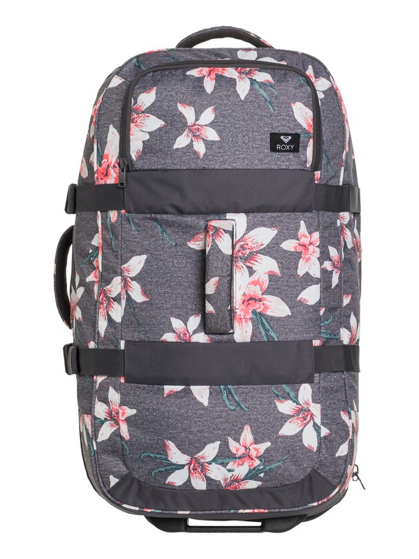roxy, Большой чемодан на колесах In The Clouds 87L, CHARCOAL HEATHER FLOWER FIELD (kpg6) 0 Большой чемодан на колесах In The Clouds 87L Черный ERJBL03126 Roxy