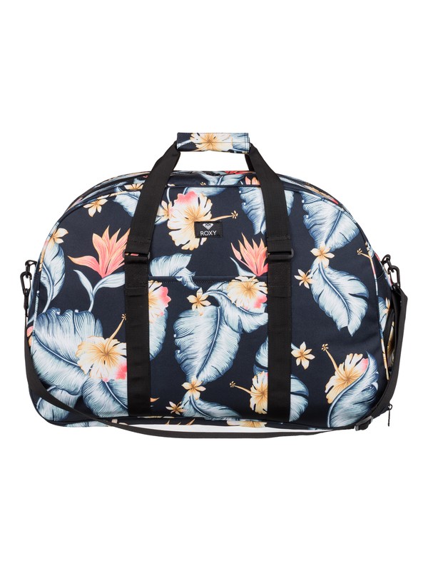 roxy, Feel Happy 40L Large Sports Duffle Bag, ANTHRACITE TROPICAL LOVE S (kvj6) 0 Feel Happy 40L Large Sports Duffle Bag Black ERJBL03157 Roxy
