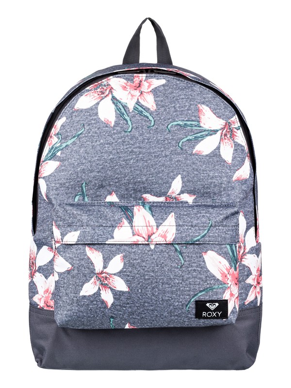 roxy, Sugar Baby 16L - Small Backpack, CHARCOAL HEATHER FLOWER FIELD (kpg6) 0 Sugar Baby 16L - Small Backpack Black ERJBP03728 Roxy