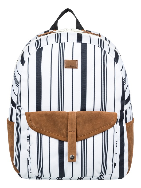roxy, Carribean 18L Medium Backpack, MARSHMALLOW LICORICE STRIPE (wbt2) 0 Carribean 18L Medium Backpack White ERJBP03839 Roxy