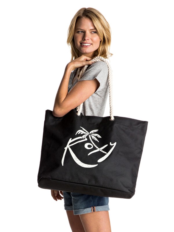 roxy, Tropical Vibe Beach Tote, ANTHRACITE (kvj0) 0 Tropical Vibe Beach Tote ERJBT03048 Roxy