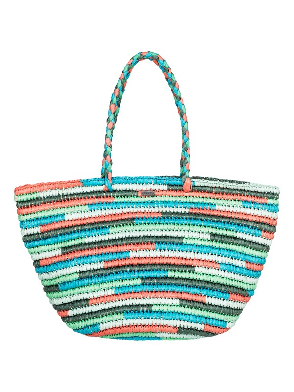 roxy, Butternut Straw Beach Bag, MOSAIC BLUE (bqg0) 0 Butternut Straw Beach Bag ERJBT03066 Roxy