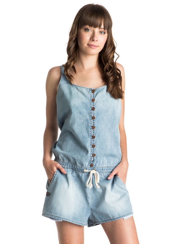 roxy, Sea Queen Denim Romper, VINTAGE BLEACH (bfyw) 0 Sea Queen Denim Romper ERJDD03000 Roxy