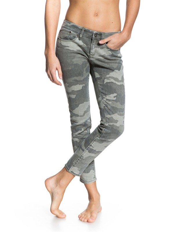 roxy, Suntrippers Crop Camo Jeans, CAMO COMBO CINDER SMB6 (smb6) 0 Suntrippers Crop Camo Jeans ERJDP03013 Roxy