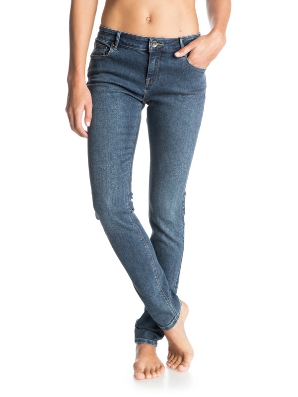 roxy, Suntrippers Dark Blue Mid Rise Jeans, DARK BLUE (btnw) 0 Suntrippers Dark Blue Mid Rise Jeans ERJDP03086 Roxy
