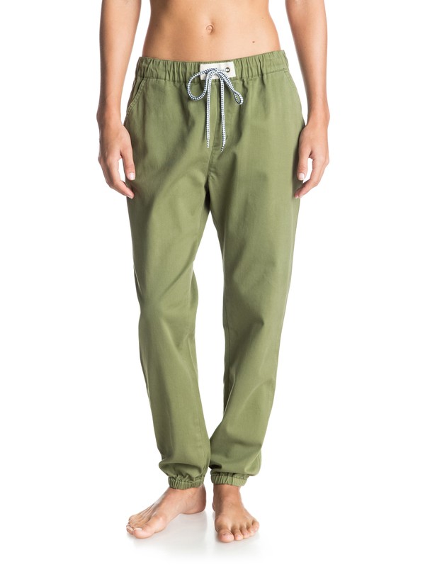roxy, Fonxy Twill Joggers, OLIVINE (gnr0) 0 Fonxy Twill Joggers ERJDP03103 Roxy