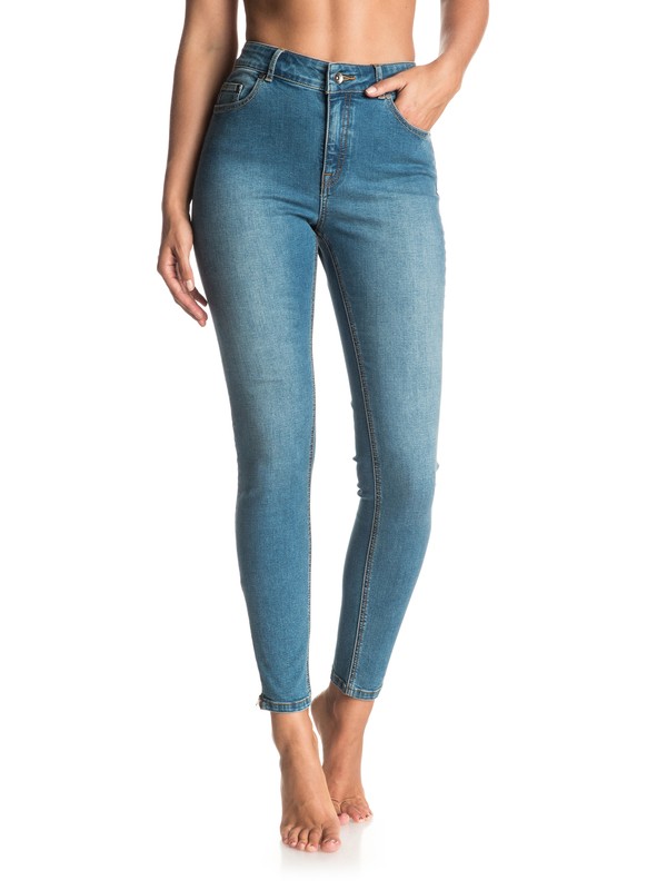 Night Spirit Medium Blue - Super Skinny Jeans ERJDP03152 0 Night Spirit Medium Blue Skinny High Waisted Jeans ERJDP03152 Roxy