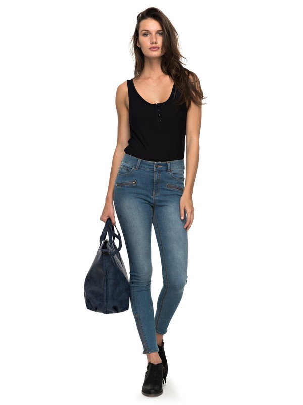 roxy, Night Spirit A - High Waisted Skinny Fit Jeans for Women, MEDIUM BLUE (bmtw) 0 Night Spirit A - High Waisted Skinny Fit Jeans for Women Blue ERJDP03162 Roxy
