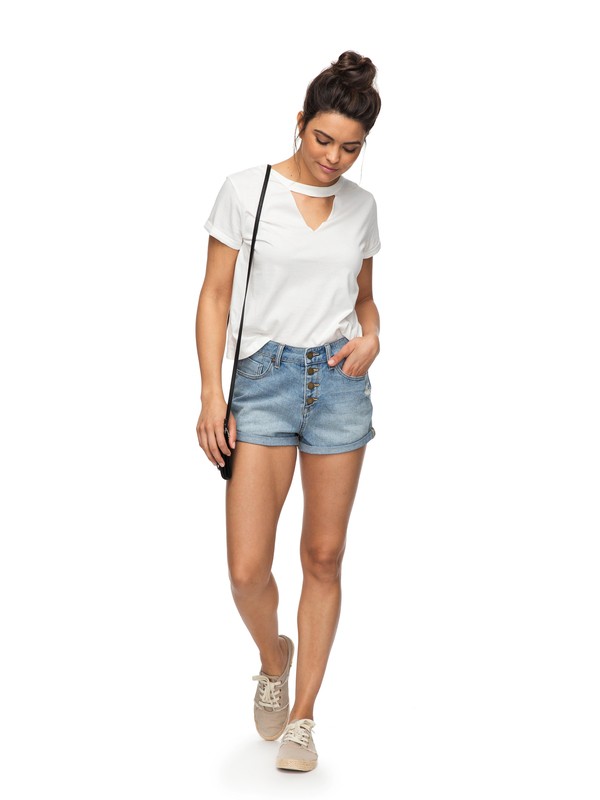 roxy, Hider High Waisted Denim Shorts, RETRO BLUE (bkp0) 0 Hider High Waisted Denim Shorts Blue ERJDS03167 Roxy