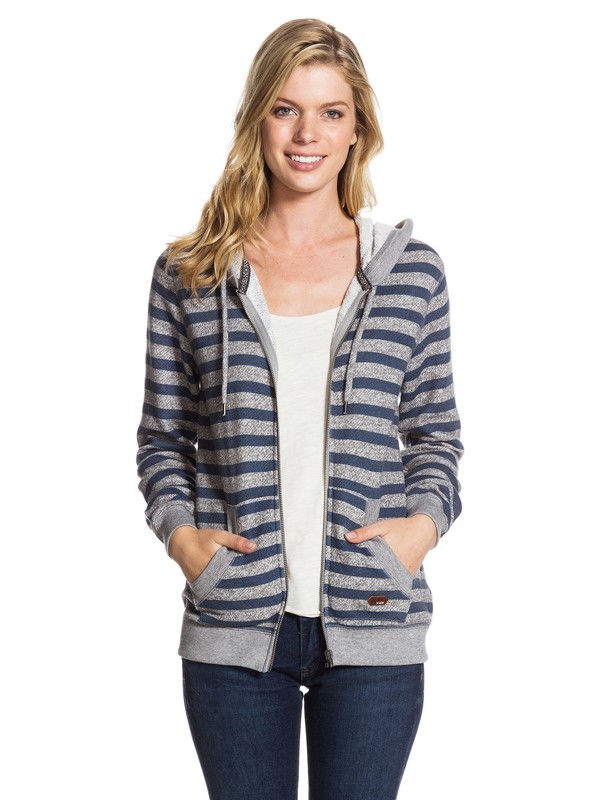 roxy, Beauty Stardust Striped Hoodie, LETISTRIPECOMBO DARKDENIM BRQ3 (brq3) 0 Beauty Stardust Striped Hoodie ERJFT03000 Roxy