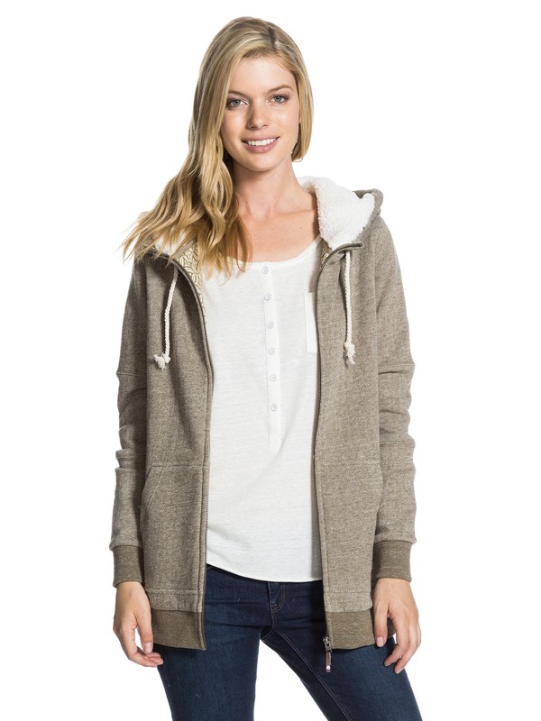 roxy, Roller Coaster Hoodie, MILITARY OLIVE HEATHER (cqwh) 0 Roller Coaster Hoodie ERJFT03031 Roxy