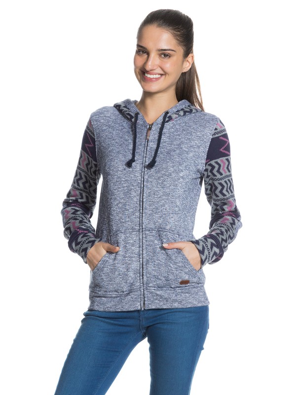 roxy, Warm Up Hoodie, PEACOAT (btn0) 0 Warm Up Hoodie ERJFT03032 Roxy